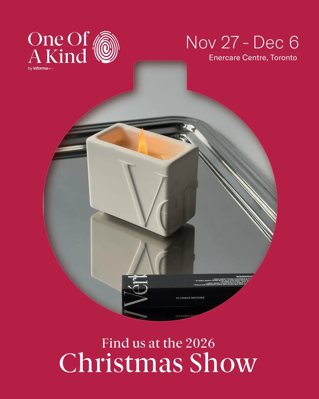 Find Vérba at the One of a Kind Christmas Show 2026, Nov 27 – Dec 6, Enercare Centre, Toronto