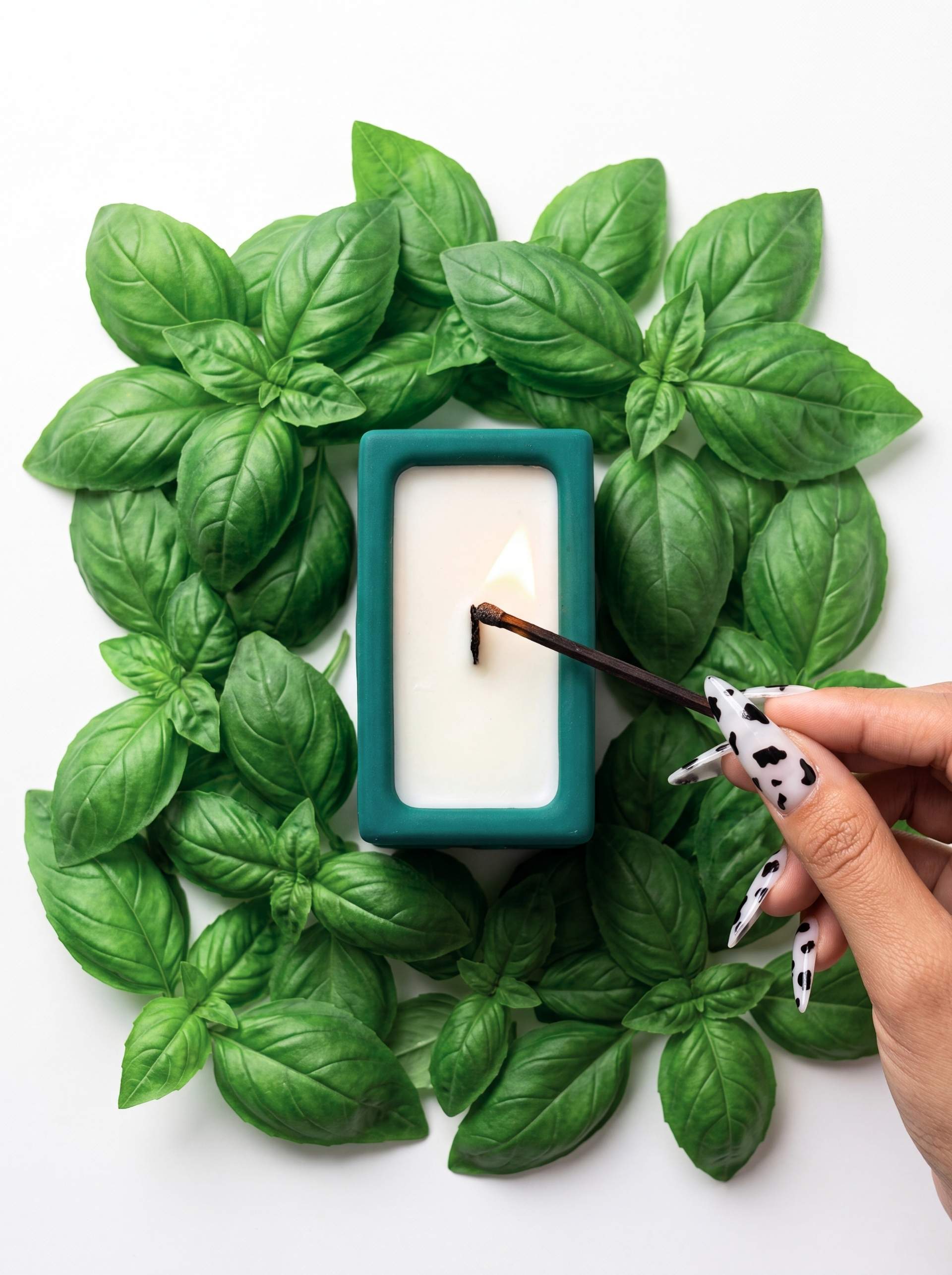 Verba Basilico limited edition natural essential oil candle with wooden wick hand poured with coconut-apricot waxes — Toronto Canada
