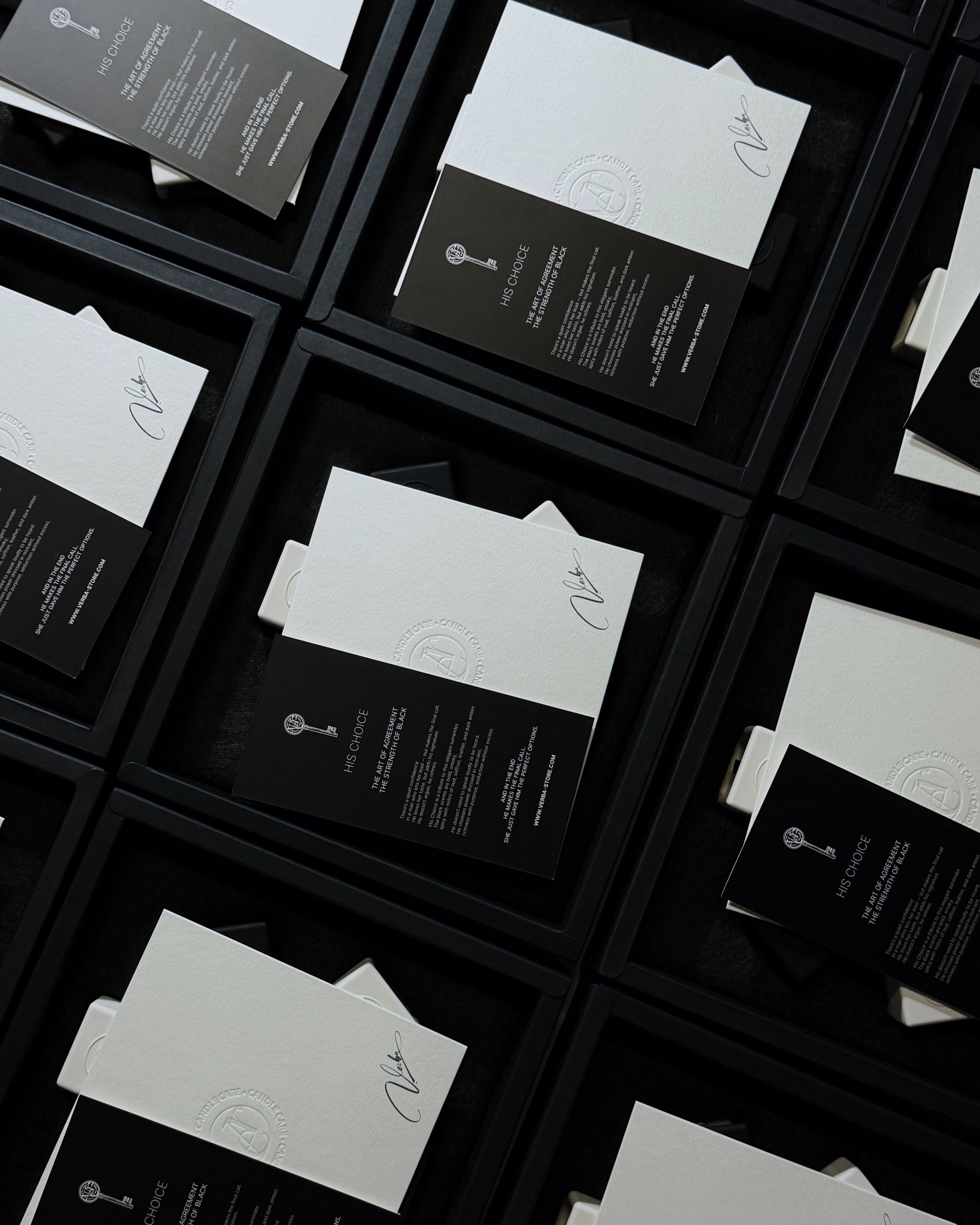 Luxury candle discovery set with six scents — Her Rules. His Choice. by Verba.