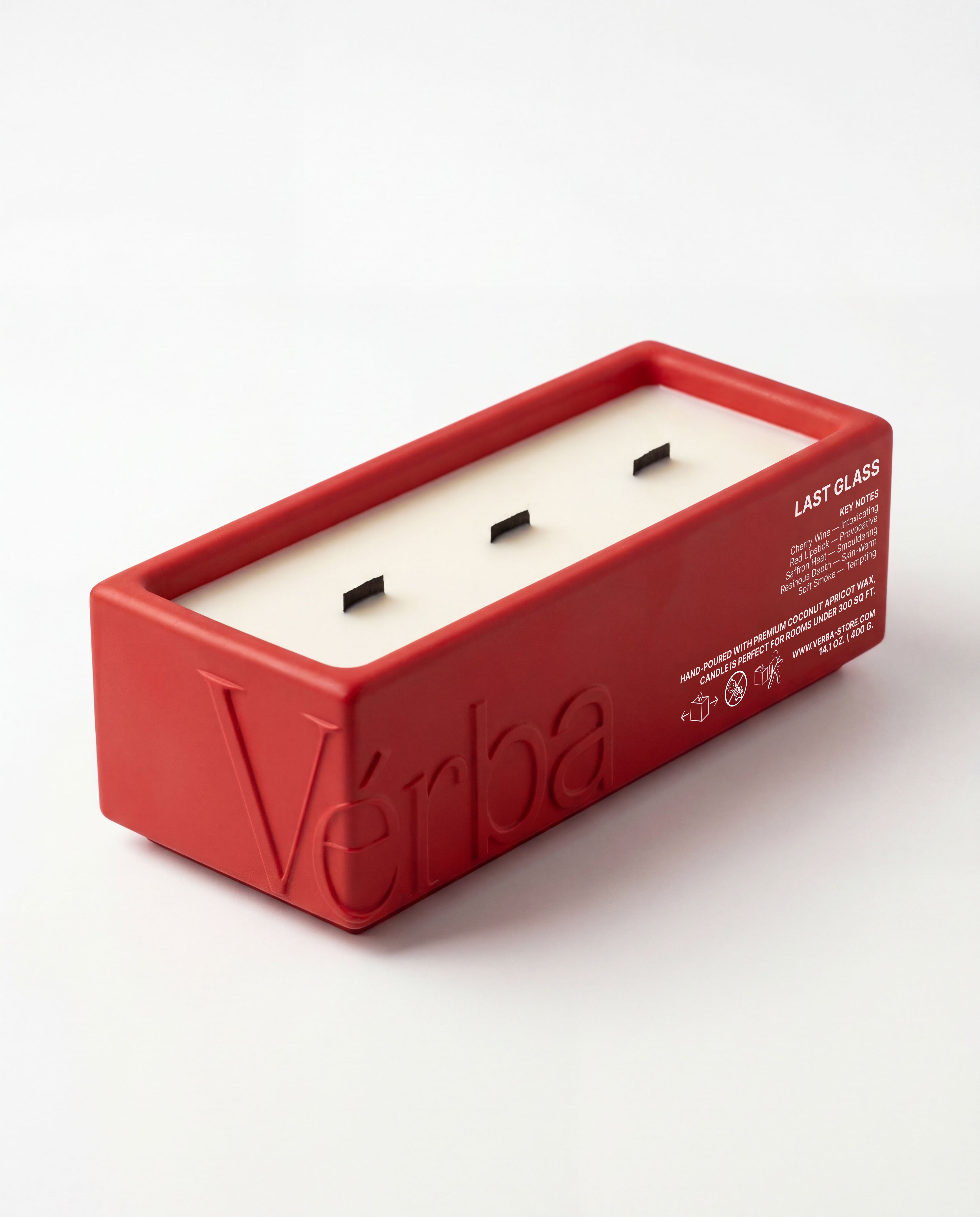 Last glass LARGE Verba niche scented candle made in Canada