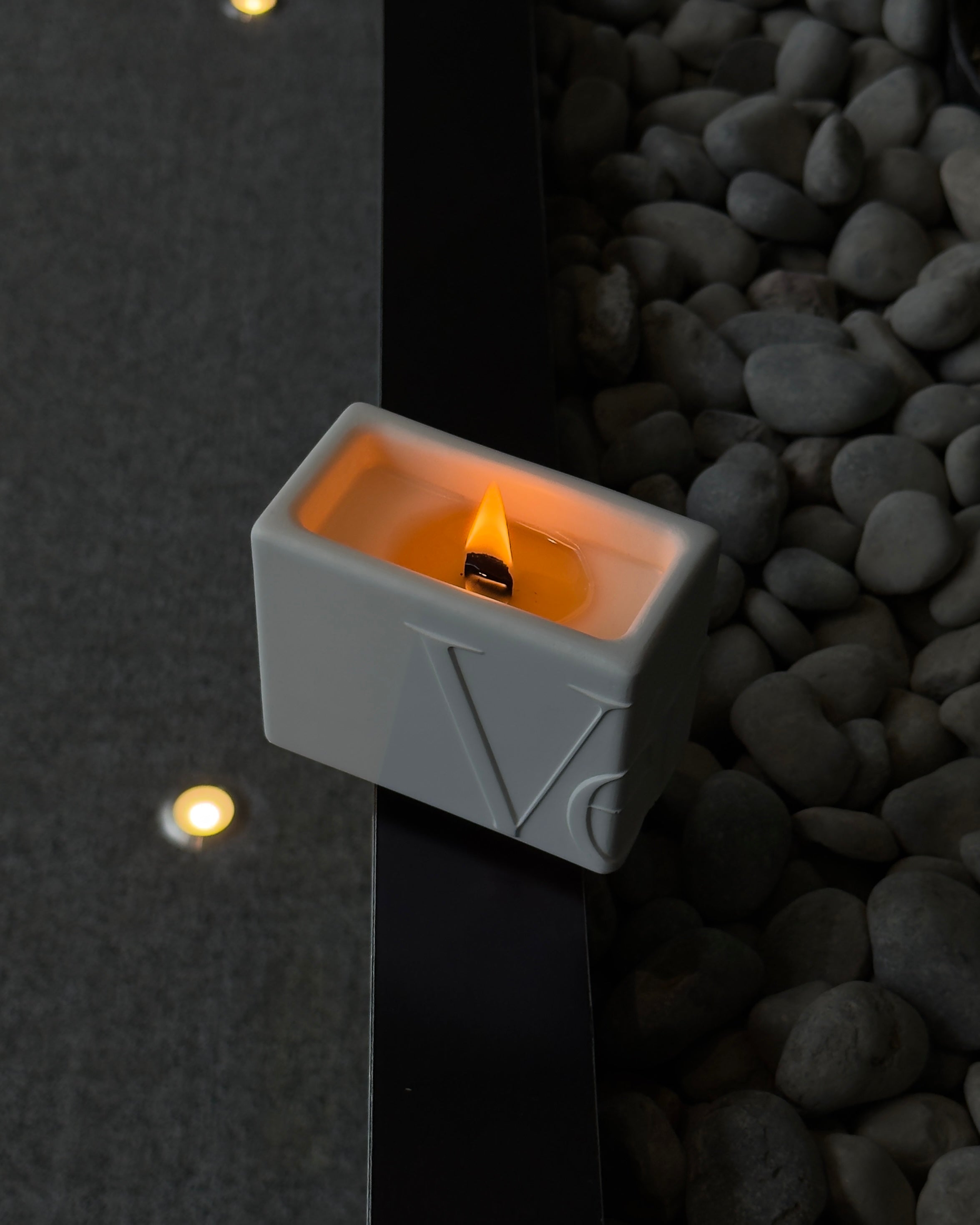 Verba white candle on corner living room decoration 