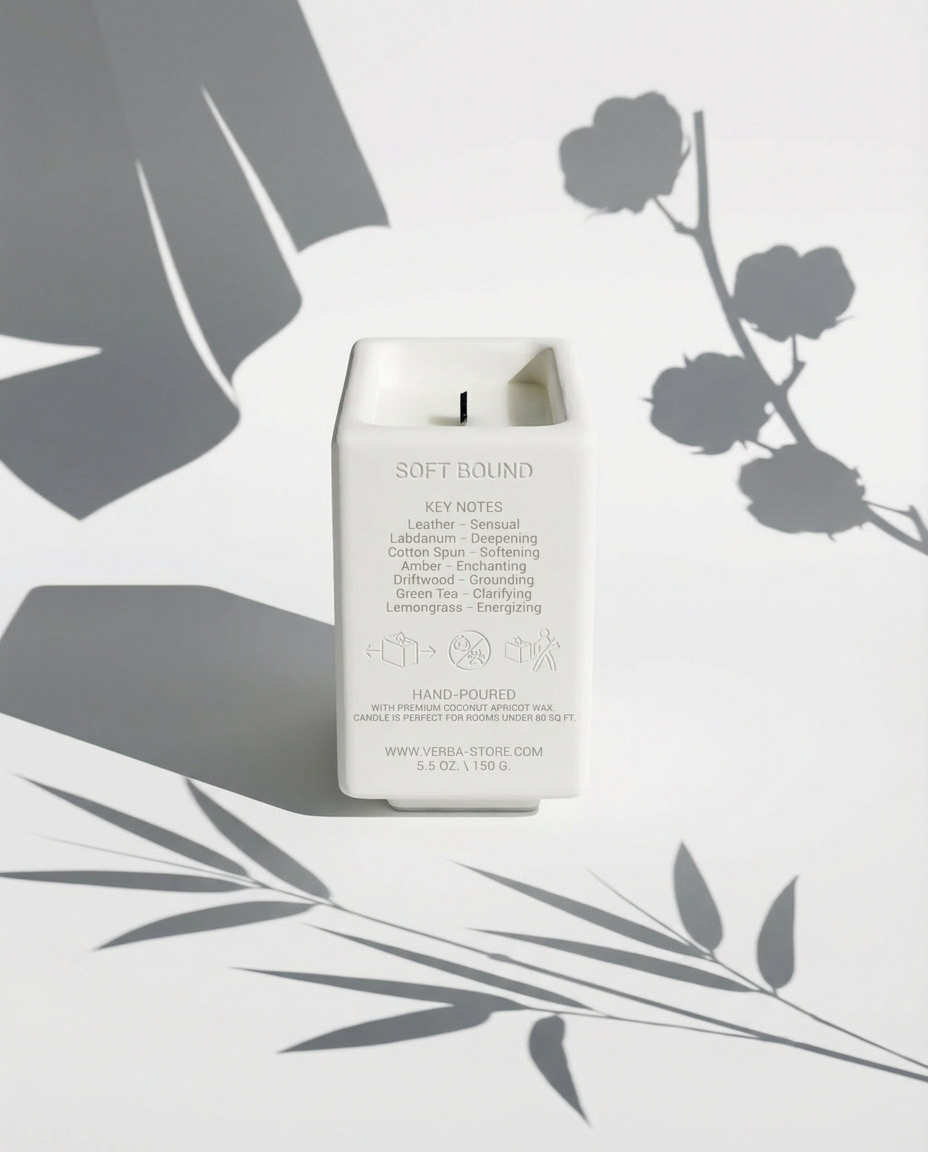 Niche leather and amber wooden wick premium Soft Bound candle – Verba Toronto